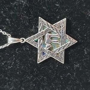 Star of david sterling silver necklace 925